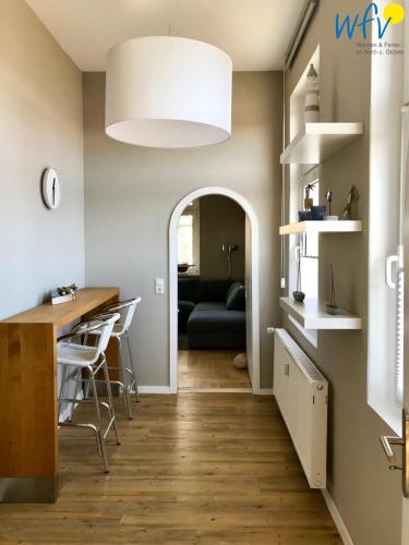 廚房, Haus Inselrose Ferienwohnung Ankerrose in 尤斯特