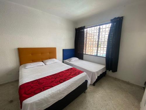 1 double bed, 1 twin bed