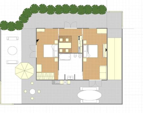 Cottage mit 2 Schlafzimmern, Garten, Veranda und Pool