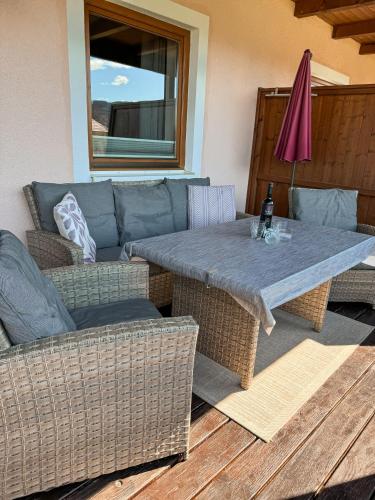 Terraza/balcón, Ferienwohnungen Seerose in Dellach direkt am Millstatter See in Millstatt