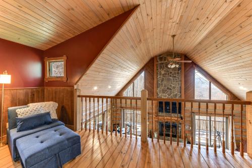 Spacious Maggie Valley Cabin with Waterfall On-Site!