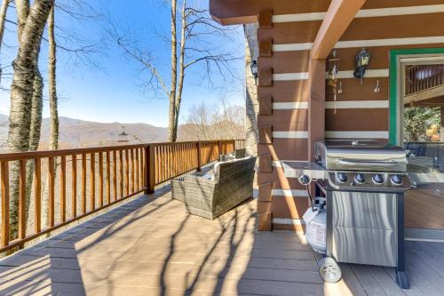 Spacious Maggie Valley Cabin with Waterfall On-Site!