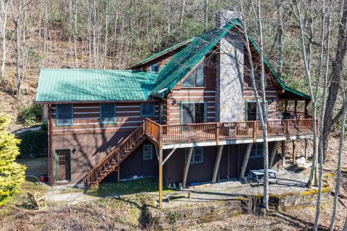 Spacious Maggie Valley Cabin with Waterfall On-Site!