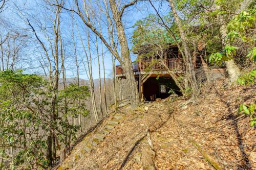 Spacious Maggie Valley Cabin with Waterfall On-Site!