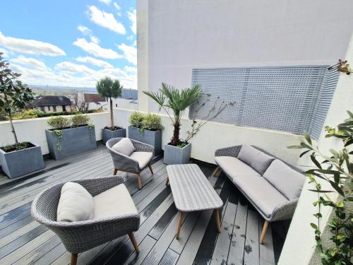Le Rooftop Suresnes Paris La Défense - Spacieux Duplex 100 m2 Terrasse