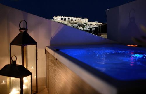 Luxury Athens Apartment | 2 Bedrooms | Apartment Mavis | Spacious Terrace with Hot Tub and Stunning City Views | Athinaidos