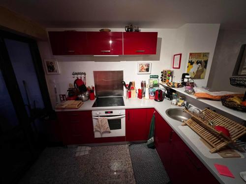 virtuve, "Chez Muttie" At the heart of Thollon Resort between lake and mountain in Thollon-les-Memises