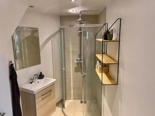 Shower, Idyllisk, historisk byhus ved fjorden i Mariager in Mariager