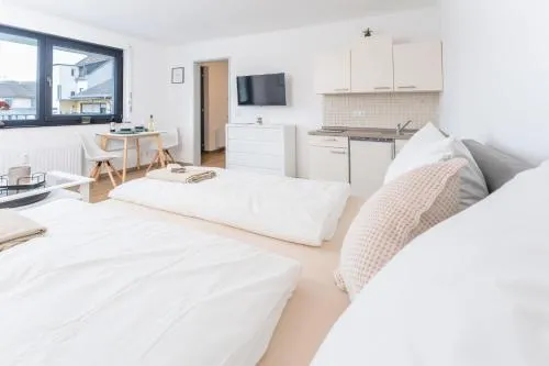 Modernes Studio-Apartment mit Balkon und privatem Stellplatz für bis zu 4 Personen nur wenige Minuten von der Innenstadt & Mosel entfernt in Koblenz, Deutschland