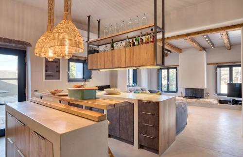 מטבח, Einzigartige Villa in Paros mit Jacuzzi und Strandzugang in מולוס פראו