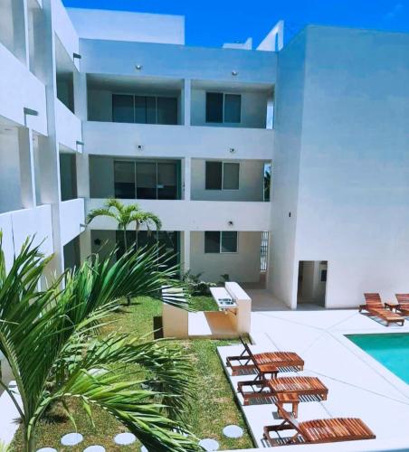 bazen, Chicxulub Puerto Beach Penthouse in Chicxuclub Puerto Yucatan