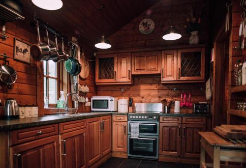 Bothy Cabin -Log cabin in wales - with hot tub in Bettws Cedewain