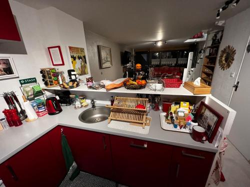 virtuve, "Chez Muttie" At the heart of Thollon Resort between lake and mountain in Thollon-les-Memises