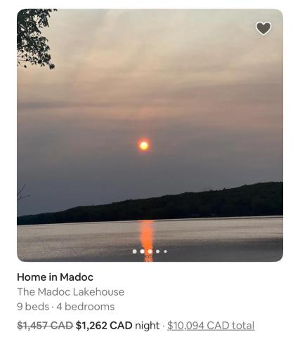 Madoc home lake house