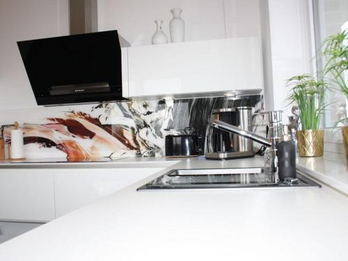 Küche, Holiday apartment pure lake view in Dersau