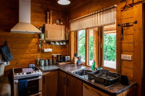 virtuve, Cherry Cabin - Little Log Cabin in Wales in Bettws Cedewain