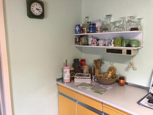 設施, Retro Ferienwohnung mit Schlossblick im Nordschwarzwald in 阿爾滕施泰格