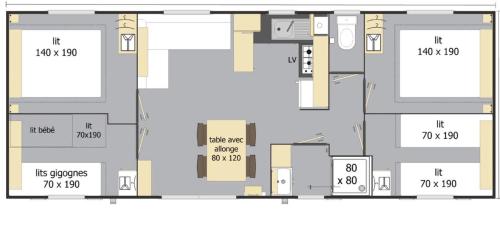 Mobilhome 4 étoiles - Piscine - ef0hdi