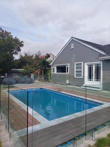 House with a heated pool