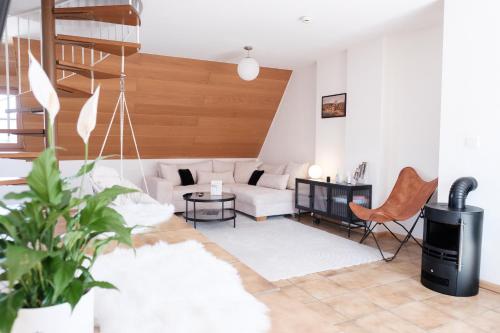 NEU Deluxe Suite Münsterblick, Maisonette, Kingsize Bett, Küche, Netflix, Aussicht, E-Kamin