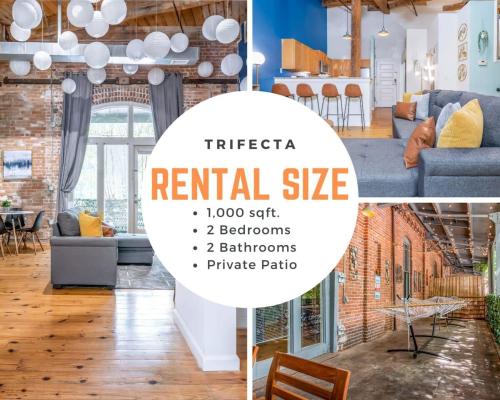 100 Year-Old Historic Brick 2BR Loft & Large Patio & Hammocks & High Ceiling in Durham, USA