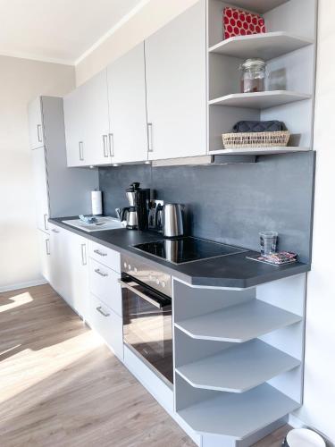 virtuve, Ferienwohnung auf dem Hof Postma in Lambrechtshagen