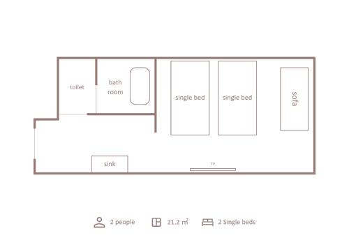 Minn二条城 Room Type - Twin Room