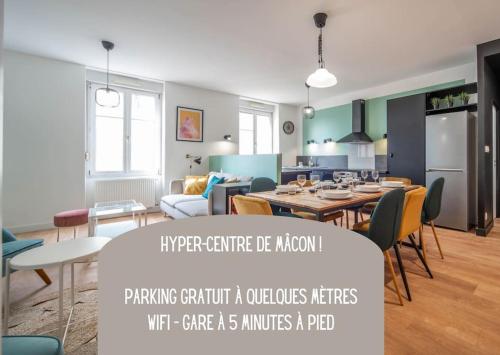 Mâcon Cozy / Appartement central 100m² / 8 pers - Location saisonnière - Mâcon