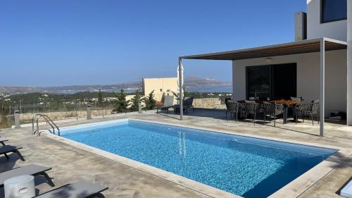 STUNNING MOUNTAIN AND SEA VIEW VILLA ELENI IN VAMOS