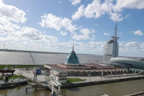Weser-Panoramablick 10. OG. ColumbusCenter in Bremerhaven, Deutschland