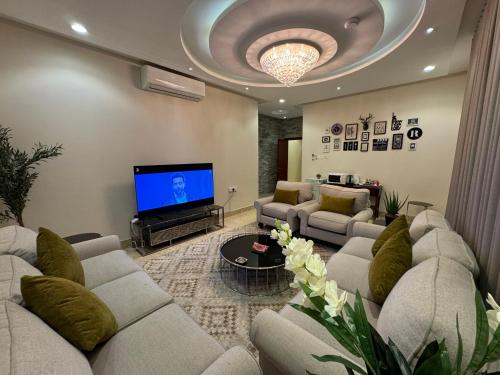 شقة فاخرة غرفة وصالة النرجس ١٤, Riad