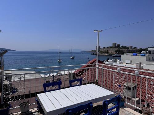 . White and Blue Bodrum