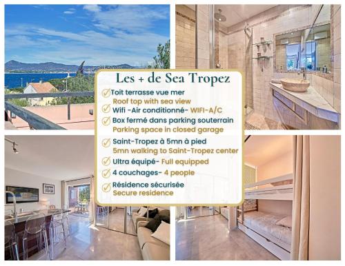 Sea Tropez-Grand studio, terrasse vue mer, garage