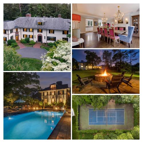 Boston Mansion Heated Pool Fire Pit Tennis in Needham, USA