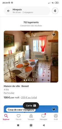 Maison Cosy et Conviviale, Le B7 - Location saisonnière - Besset