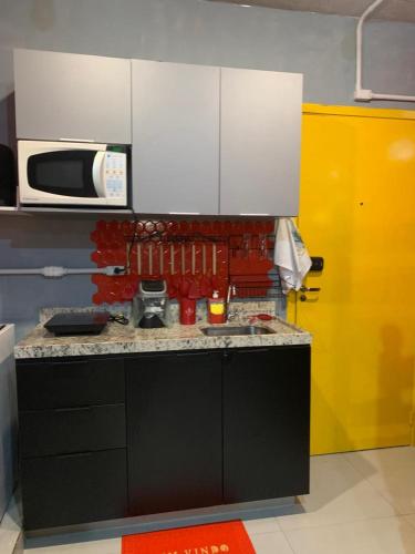 ห้องครัว, Brás, 25, Expo Center Norte, Vinho Grátis, Anhembi, Feirinha da madrugada, Estacionamento (Charmoso Studio - AR - Vinho Gratis - Bras - Expo Center Norte - Anhembi - Feirinha da madrugada - E) in ปารี