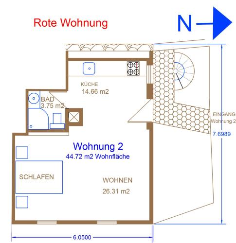 Stāva plāns, Rote Wohnung - Ferienwohnung (Goldenes-Häusle) (Rote Wohnung - Ferienwohnung (Goldenes-Hausle)) in Spiegelberg