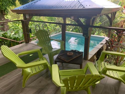 Les ilets caraibes vue mer in Bouillante