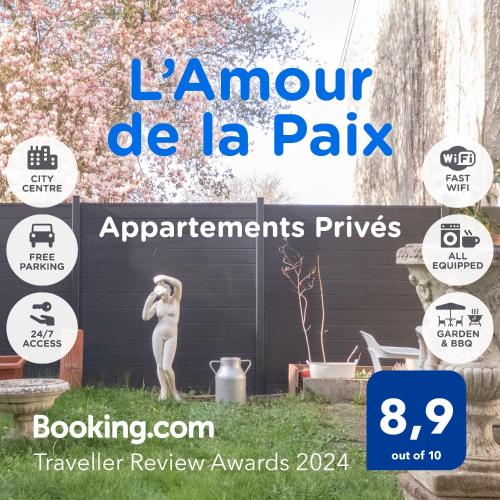 L'Amour de la Paix - Centre-Ville - Jardin - TV65"PrimeVideo - Géré par Presta-Zen'Services - Location saisonnière - Verdun