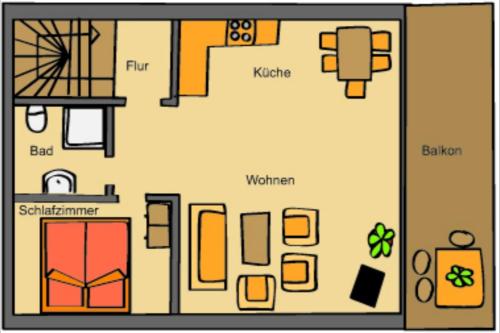 19 OG - Gemuetliche Ferienwohnung mit Kamin direkt am See in Roebel