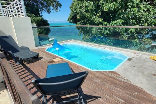 Villa la Perle, piscine privée, vue sur le lagon