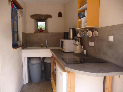 Chambre dhôtes Suite 53m2 ou Caravane vintage avec cuisine et salle de bains privées, B&B 53m2 Suite or Vintage caravan with private kitchen and bathroom