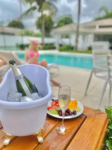 瓜鲁雅 Villa Jardim Acapulco - Guaruja - Praia de Pernambuco 4星级 单人房 泳池