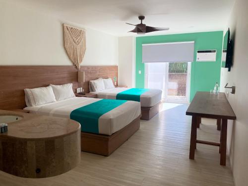 2 double beds