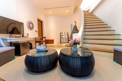 Sun Palm near Twin-Hearts Stone Weir