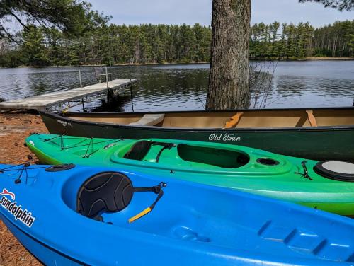 Lakefront Log Cabin Wloft, Kayaks, Canoe, Ev