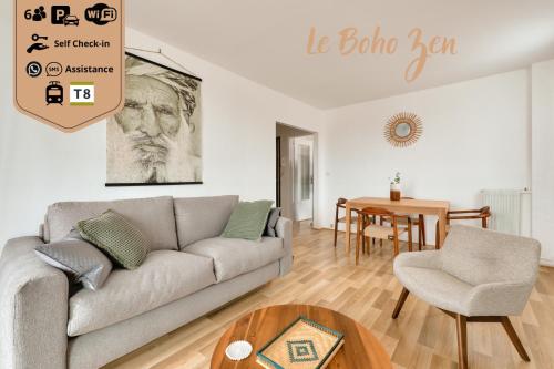 Le Boho Zen - spacieux F3 avec parking proche Paris - Location saisonnière - Épinay-sur-Seine