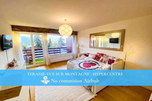 Studio cosy au calme avec terrasse vue sur Alpes Crans Montana