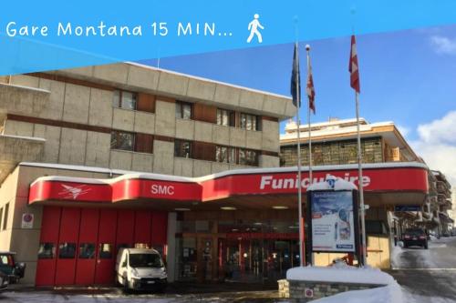 Studio cosy au calme avec terrasse vue sur Alpes in Crans Montana