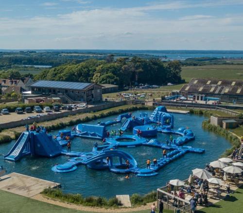 Dome Meadow 1 with Log Burning Tub At Tapnell Farm in West Wight